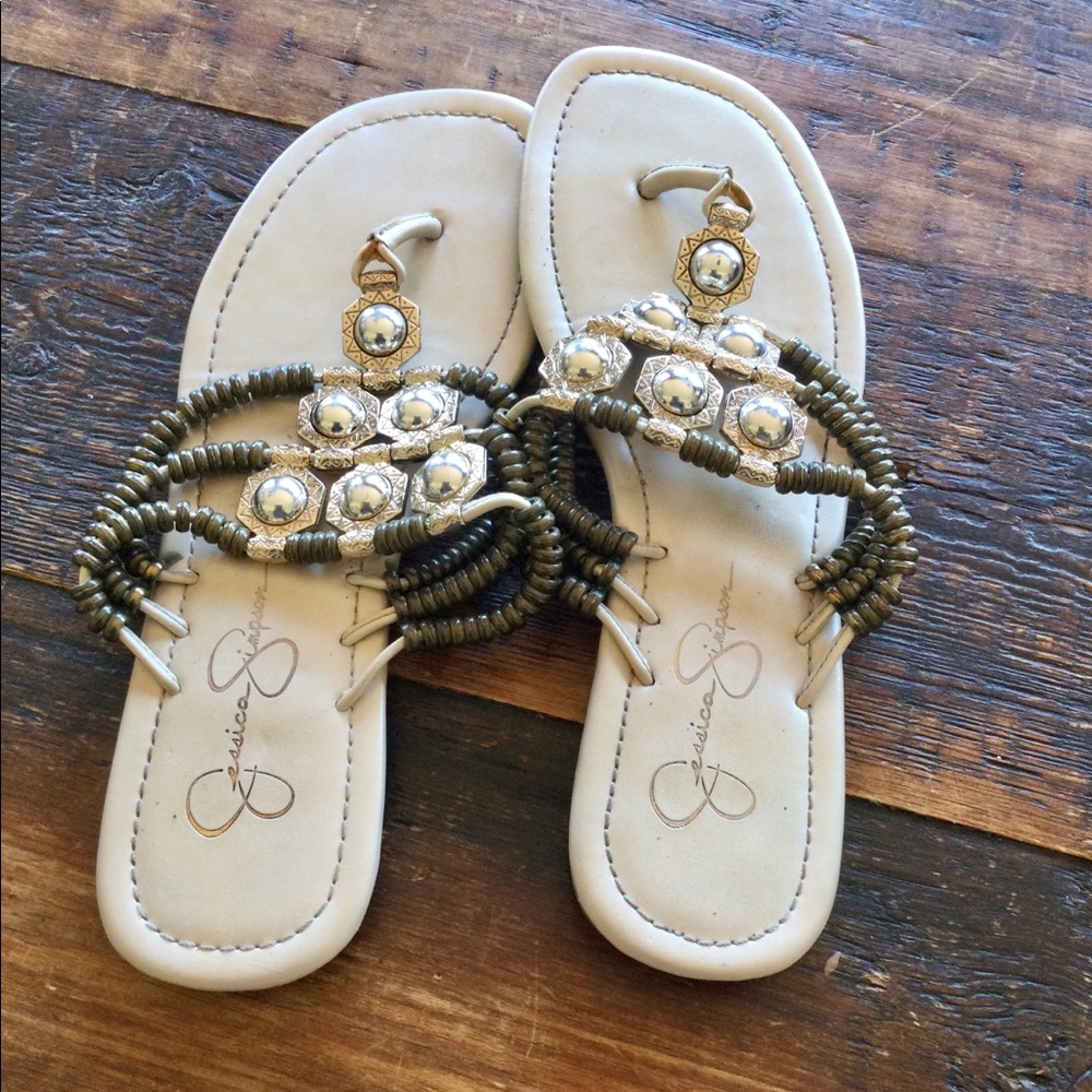 Jessica Simpson gladiator Roman flip flop sandals